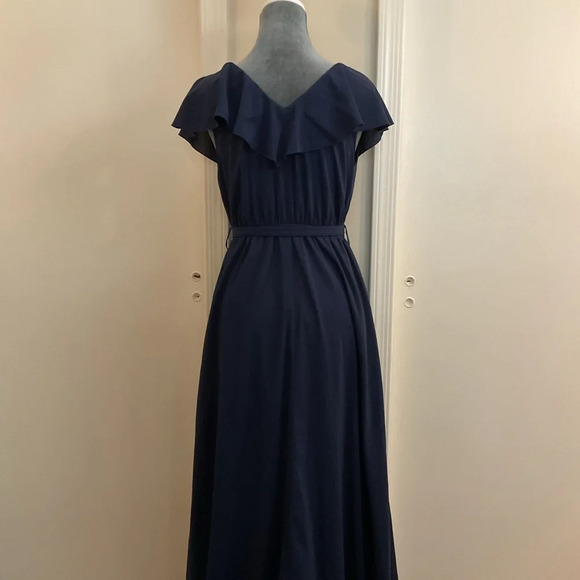 🩵 Flowy Sleeve Chiffon Bridesmaid Dresses Long V Neck - Picture 7 of 7